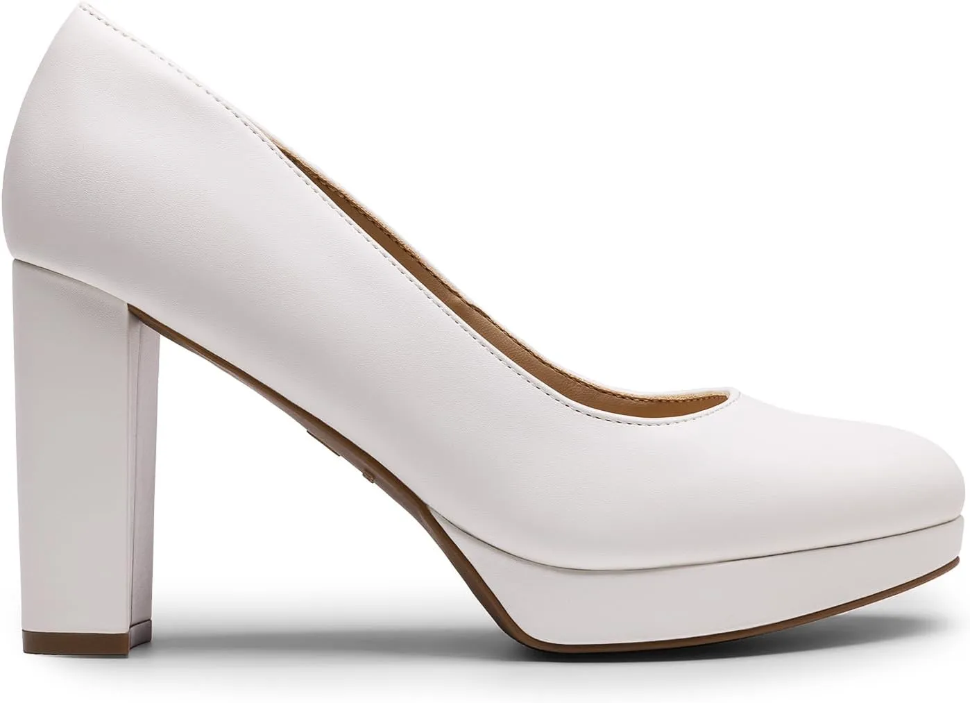 DREAM PAIRS Women's Pumps Closed Round Toe Chunky High Heels Platform Work Comfortable Dress Shoes for Women