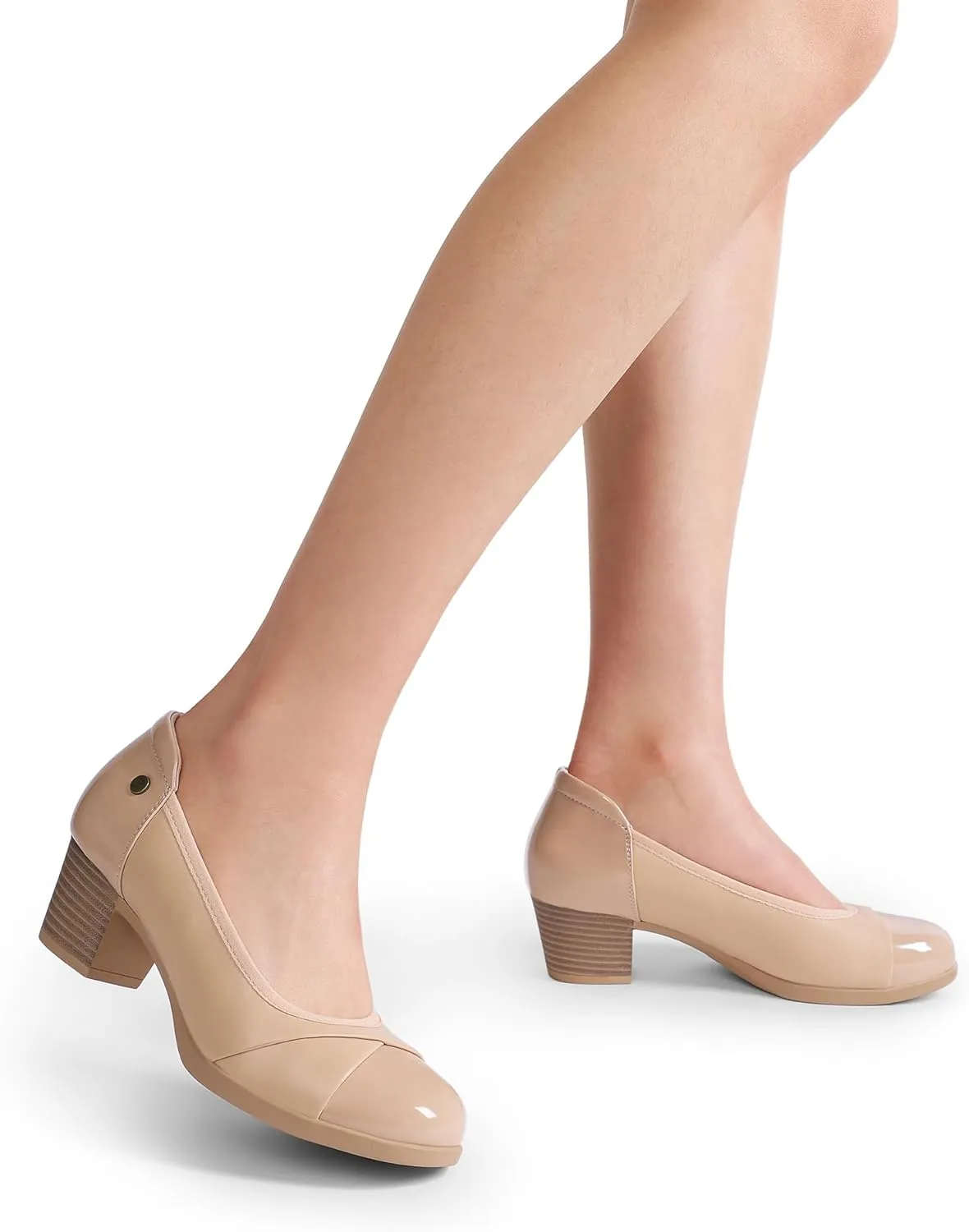 DREAM PAIRS Women's Pumps Low Chunky Block Closed Toe Shoes Work Comfortable Heels Round Toe Dress