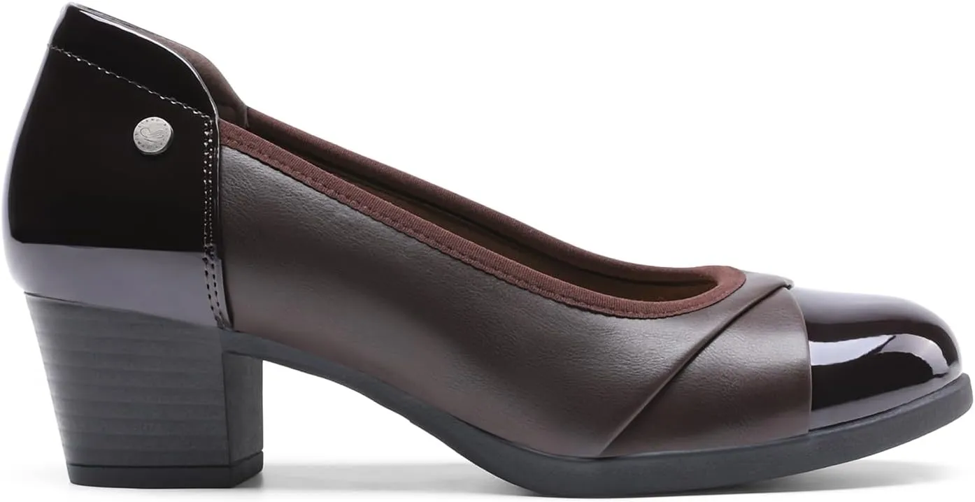 DREAM PAIRS Women's Pumps Low Chunky Block Closed Toe Shoes Work Comfortable Heels Round Toe Dress