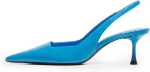 DREAMCIA Sling Back Pumps Heels Women Pointed Toe Sling Back Kitten Heels Bride Dress Causal Shoes