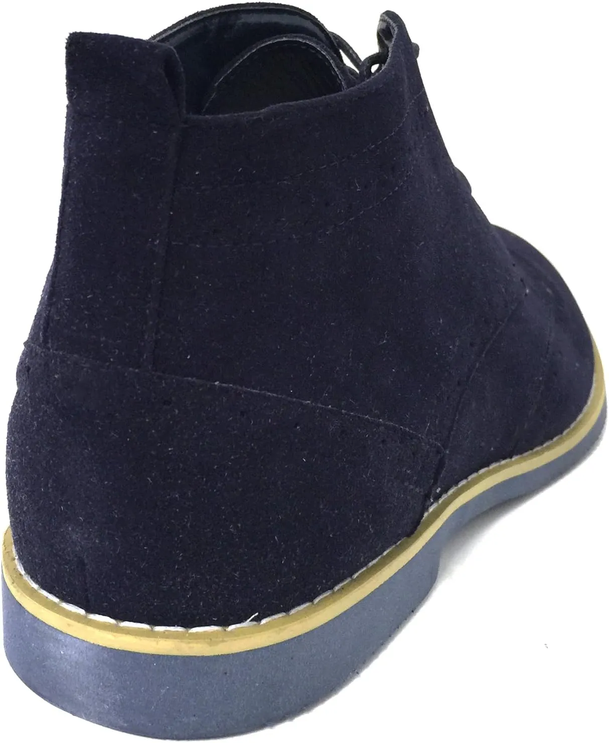 DT3A Men's Ankle Oxfords Boots Wingtip Classic Brogue Lace Up Suede Leather Lined Chukka Casual Shoes