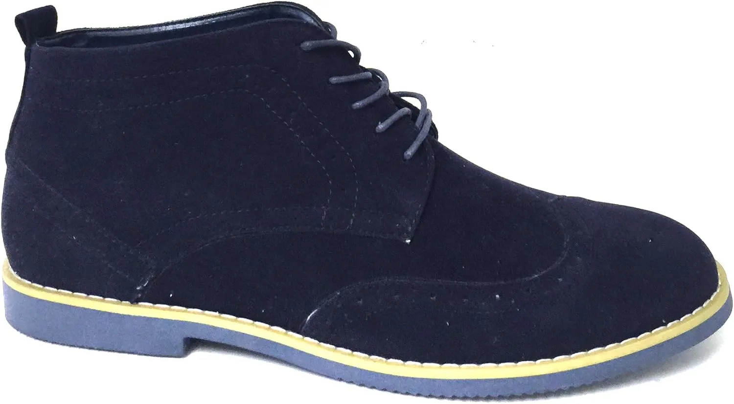 DT3A Men's Ankle Oxfords Boots Wingtip Classic Brogue Lace Up Suede Leather Lined Chukka Casual Shoes