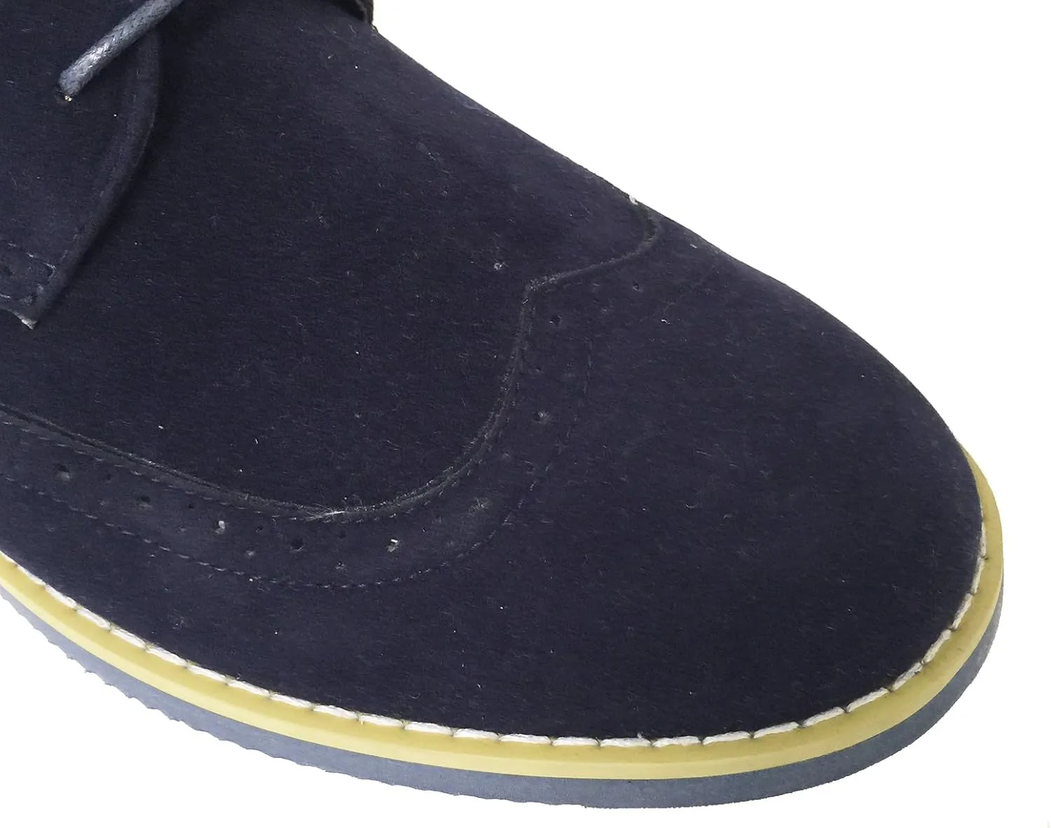 DT3A Men's Ankle Oxfords Boots Wingtip Classic Brogue Lace Up Suede Leather Lined Chukka Casual Shoes