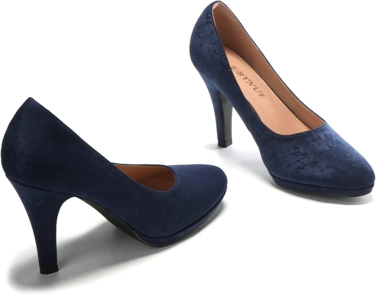 EBYNUE Women's Pumps Sexy Platform Heels 3 inch Closed Round Toe Wedding Party Dress Shoes