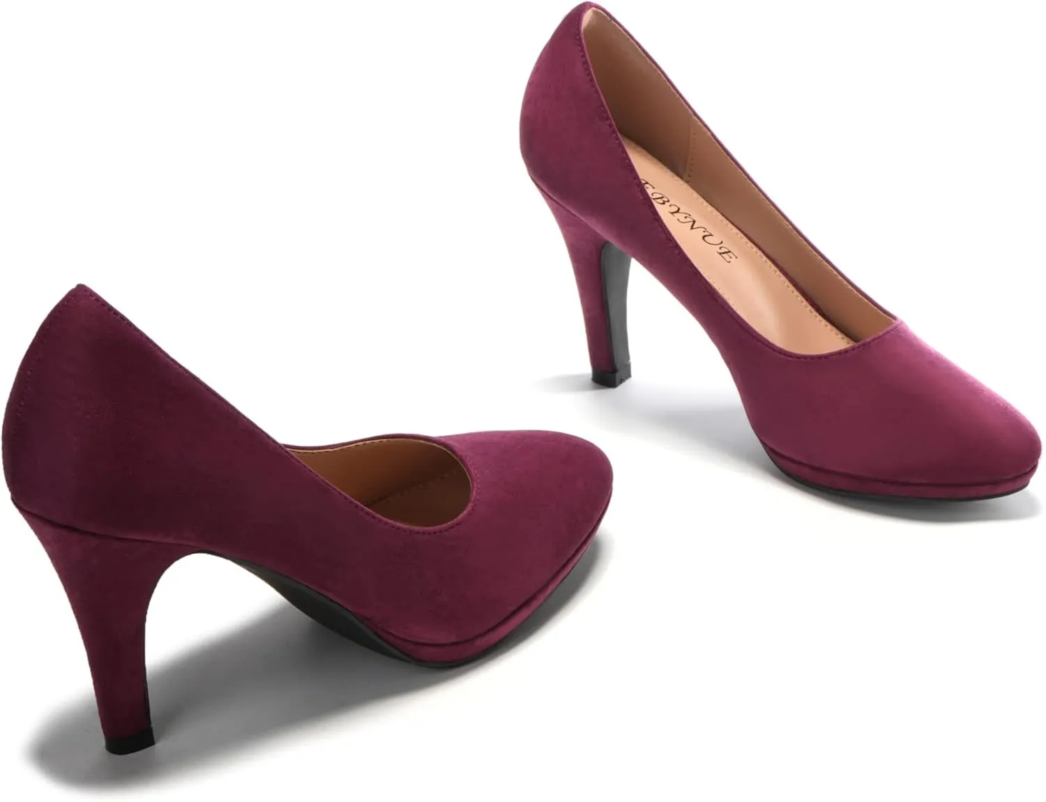 EBYNUE Women's Pumps Sexy Platform Heels 3 inch Closed Round Toe Wedding Party Dress Shoes
