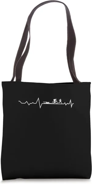 Ecg Heartbeat Runner Graphic Running Jogger Sports Athlete Tote Bag