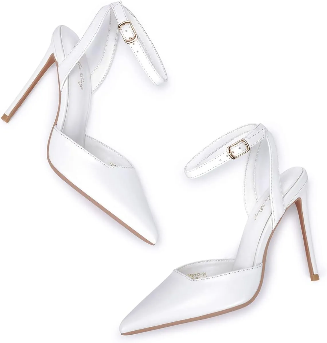 Elisabet Tang High Heels, Women's Strappy Closed Toe Stiletto Pumps Ankle Strap Pointed Toe D'Orsay Heel Dress Wedding Party Pumps Shoes