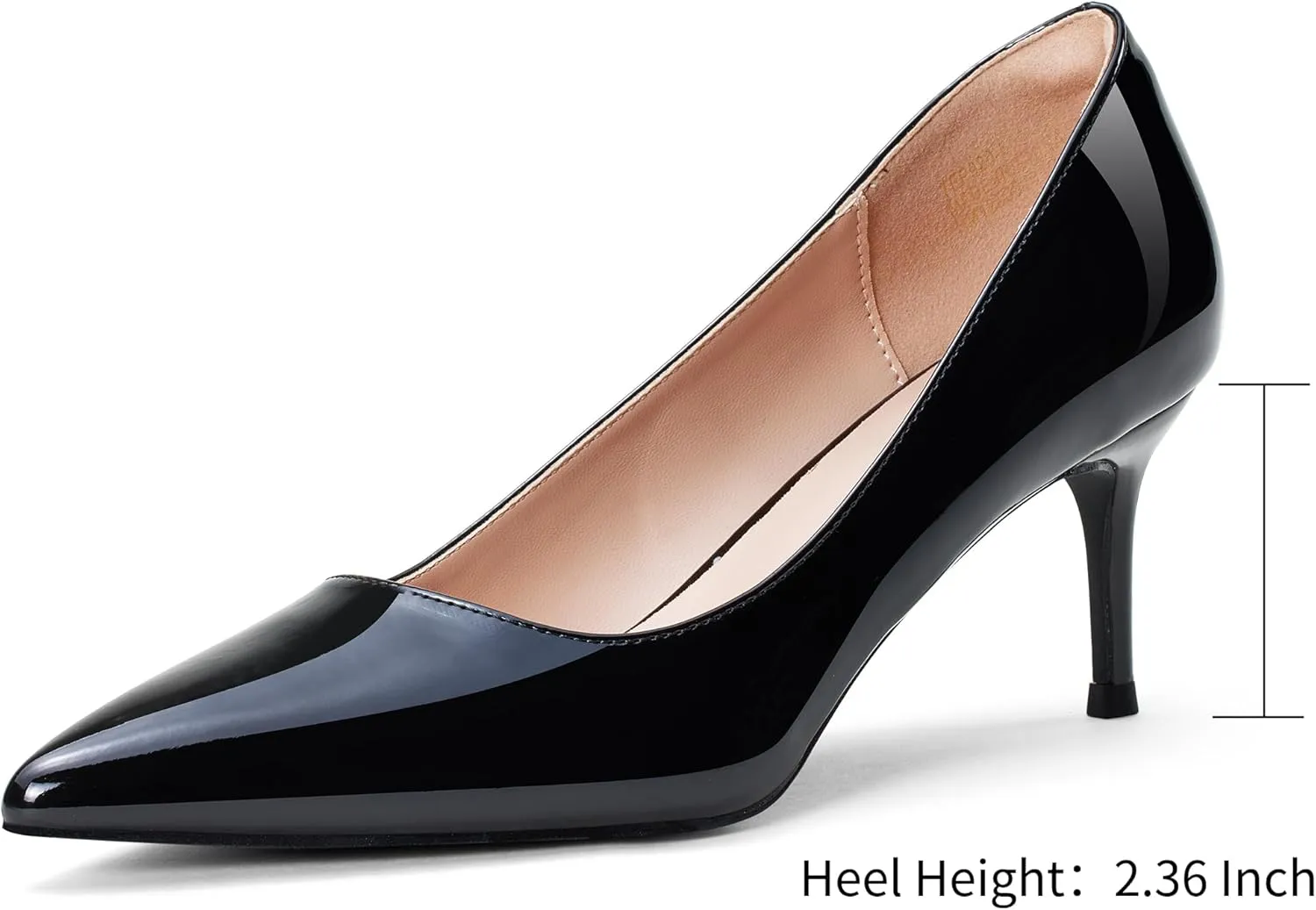 Elisabet Tang Kitten Heel Low Pumps 2.4 Inch Closed Pointed Toe Short Sexy Comfort Women Dressy Shoe at Work Office Date Prom Party Wedding Church