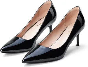 Elisabet Tang Kitten Heel Low Pumps 2.4 Inch Closed Pointed Toe Short Sexy Comfort Women Dressy Shoe at Work Office Date Prom Party Wedding Church