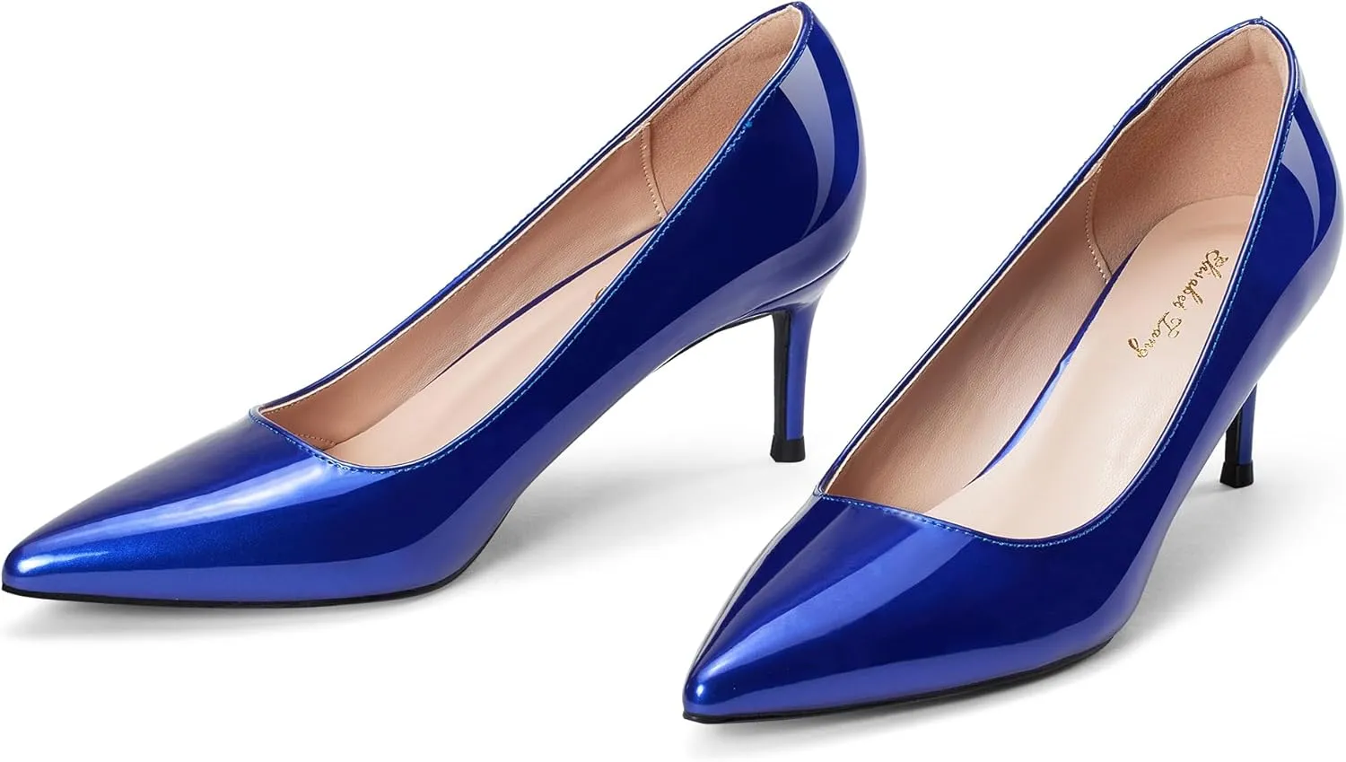 Elisabet Tang Kitten Heel Low Pumps 2.4 Inch Closed Pointed Toe Short Sexy Comfort Women Dressy Shoe at Work Office Date Prom Party Wedding Church
