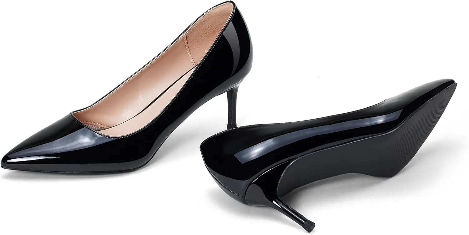 Elisabet Tang Kitten Heel Low Pumps 2.4 Inch Closed Pointed Toe Short Sexy Comfort Women Dressy Shoe at Work Office Date Prom Party Wedding Church