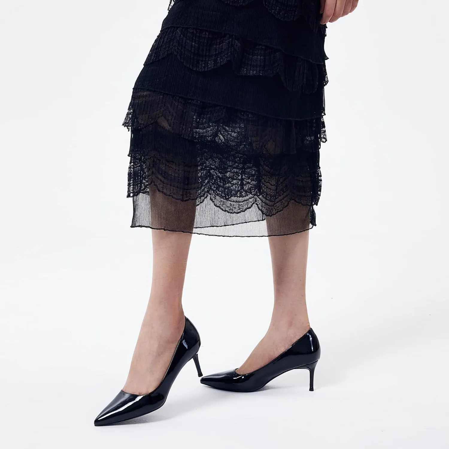 Elisabet Tang Kitten Heel Low Pumps 2.4 Inch Closed Pointed Toe Short Sexy Comfort Women Dressy Shoe at Work Office Date Prom Party Wedding Church