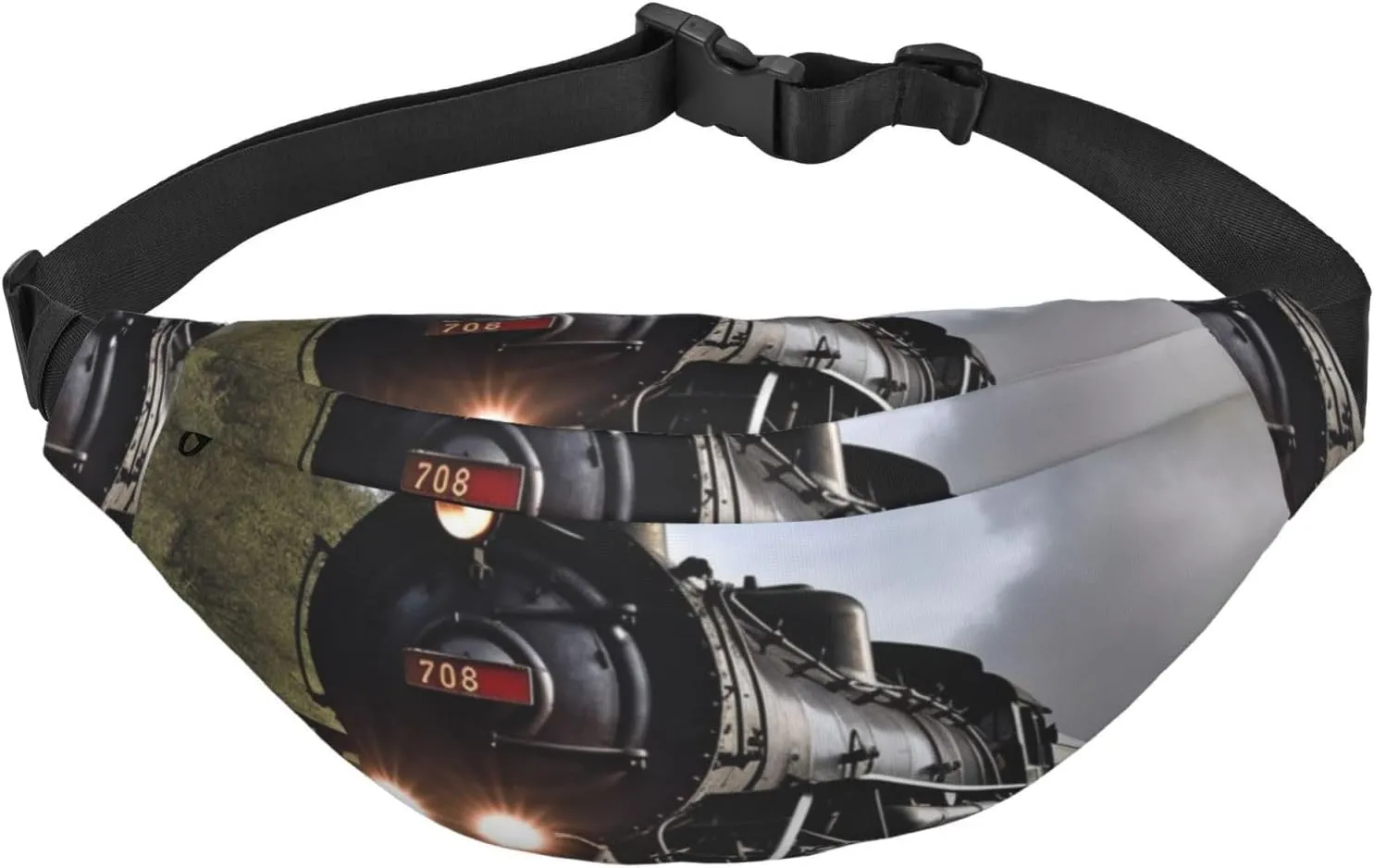 Fanny Pack for Women Men Crossbody Waist Packs Steam Train Belt Bag Hip Bum Bag for Running Hiking