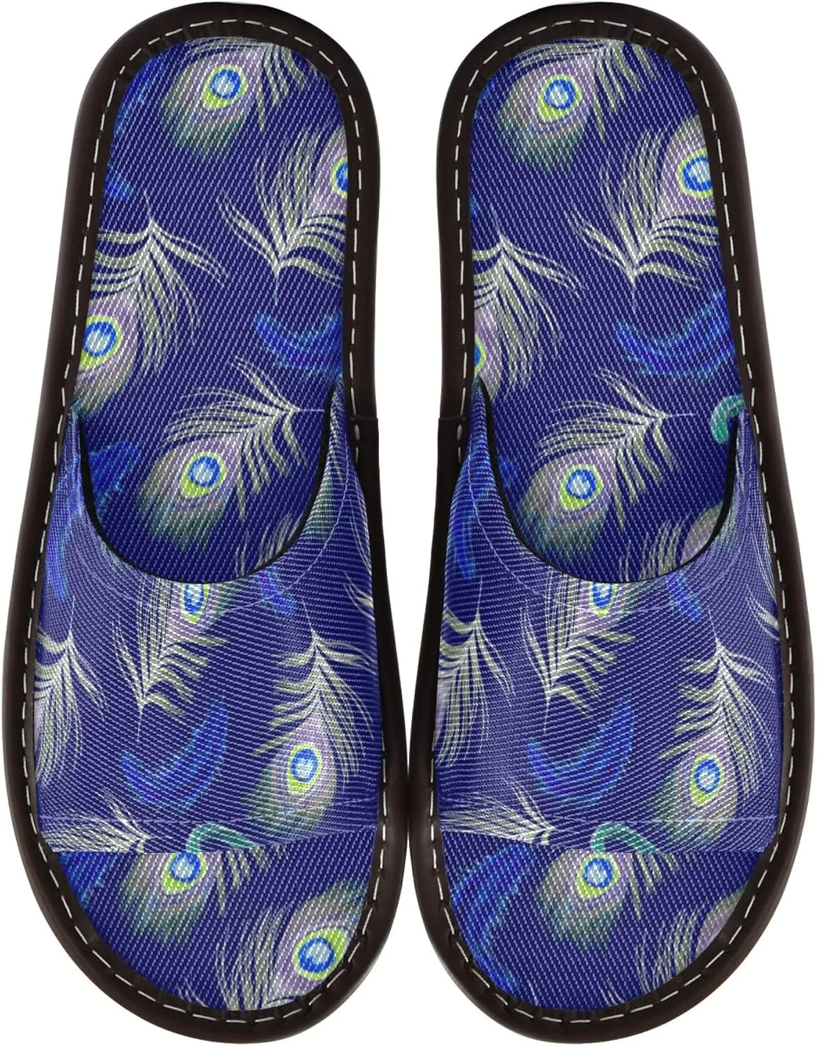 Fisyme Slippers for Women Men Slip-On Open Toe Indoor Outdoor House Shoes Home Slipper