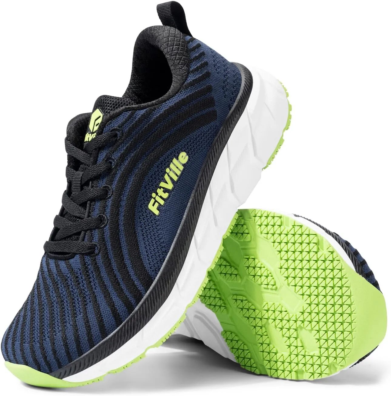 FitVille Wide Toe Box Shoes for Men Cushioned Well Extra Wide Width Running Shoes for Men Walking Comfortable Lightweight