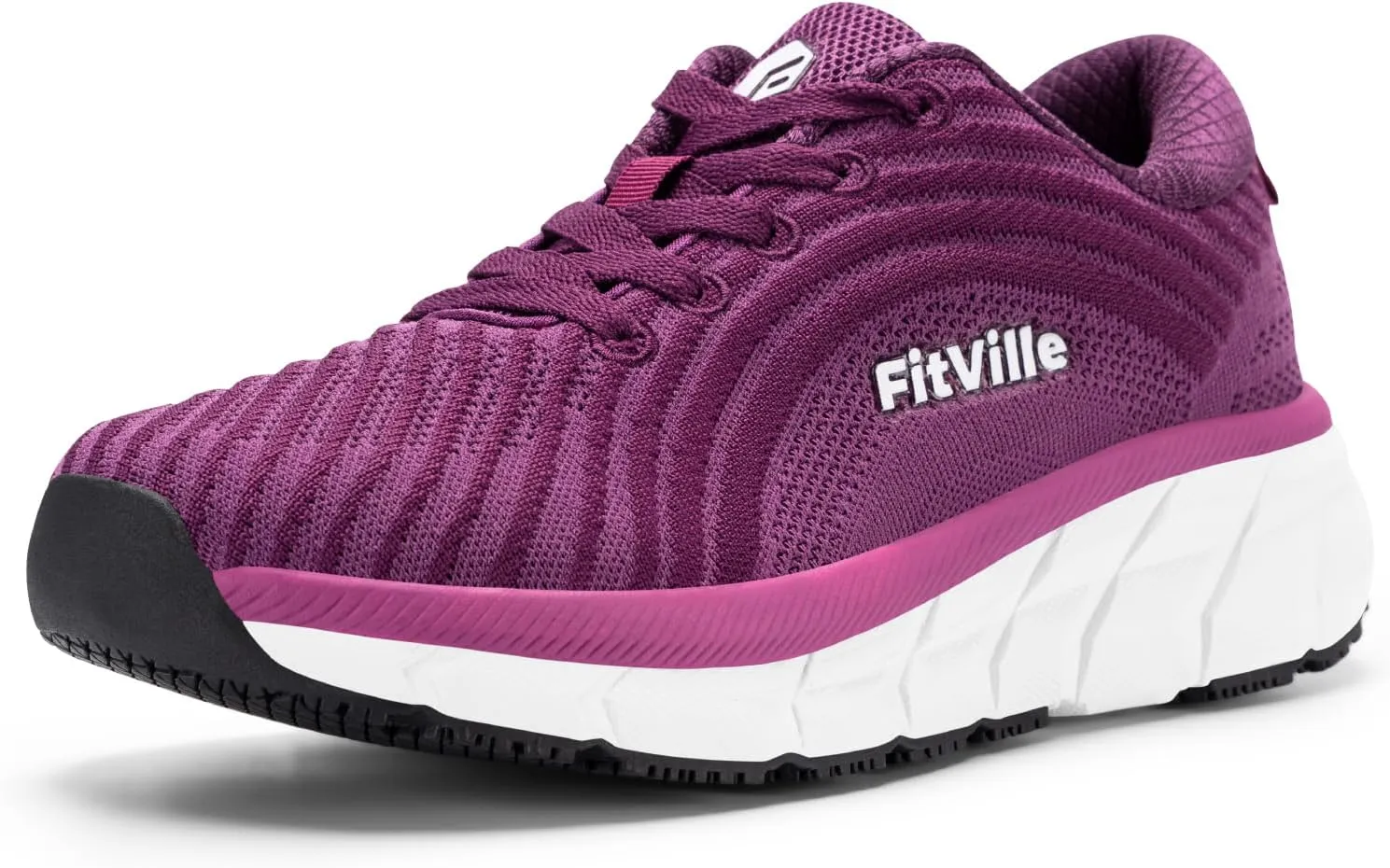 FitVille Wide Toe Box Shoes Women Comfortable Non Slip Extra Wide Running Shoes for Women with Swollen Feet Lightweight