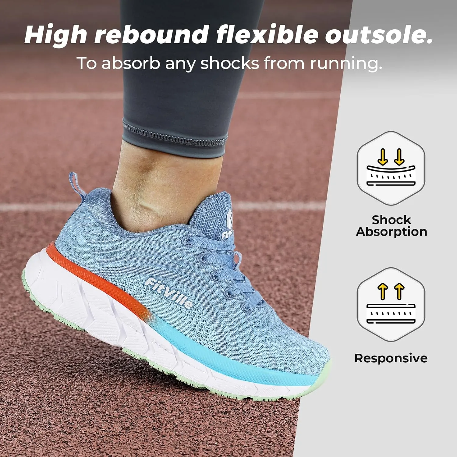FitVille Wide Toe Box Shoes Women Comfortable Non Slip Extra Wide Running Shoes for Women with Swollen Feet Lightweight