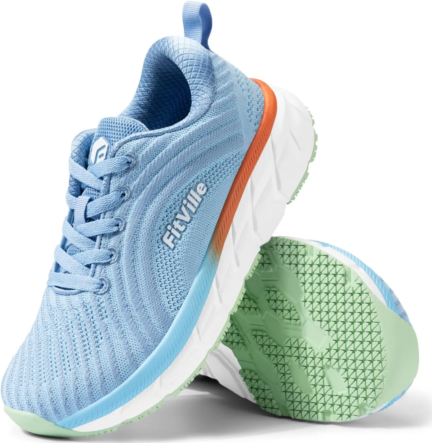FitVille Wide Toe Box Shoes Women Comfortable Non Slip Extra Wide Running Shoes for Women with Swollen Feet Lightweight
