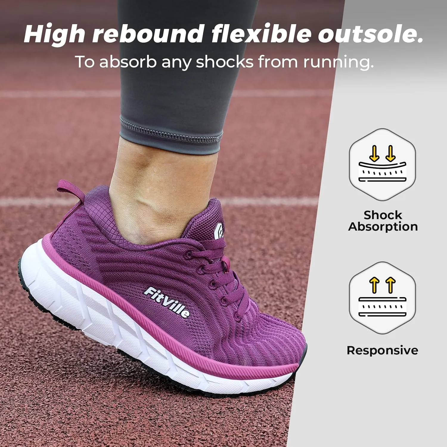 FitVille Wide Toe Box Shoes Women Comfortable Non Slip Extra Wide Running Shoes for Women with Swollen Feet Lightweight