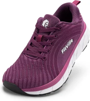 FitVille Wide Toe Box Shoes Women Comfortable Non Slip Extra Wide Running Shoes for Women with Swollen Feet Lightweight