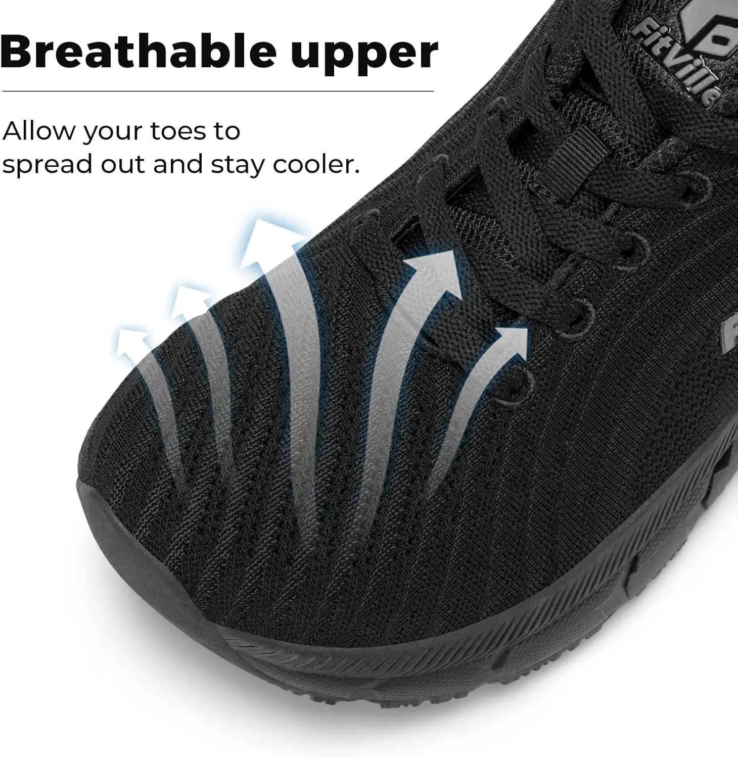FitVille Wide Toe Box Shoes Women Comfortable Non Slip Extra Wide Running Shoes for Women with Swollen Feet Lightweight