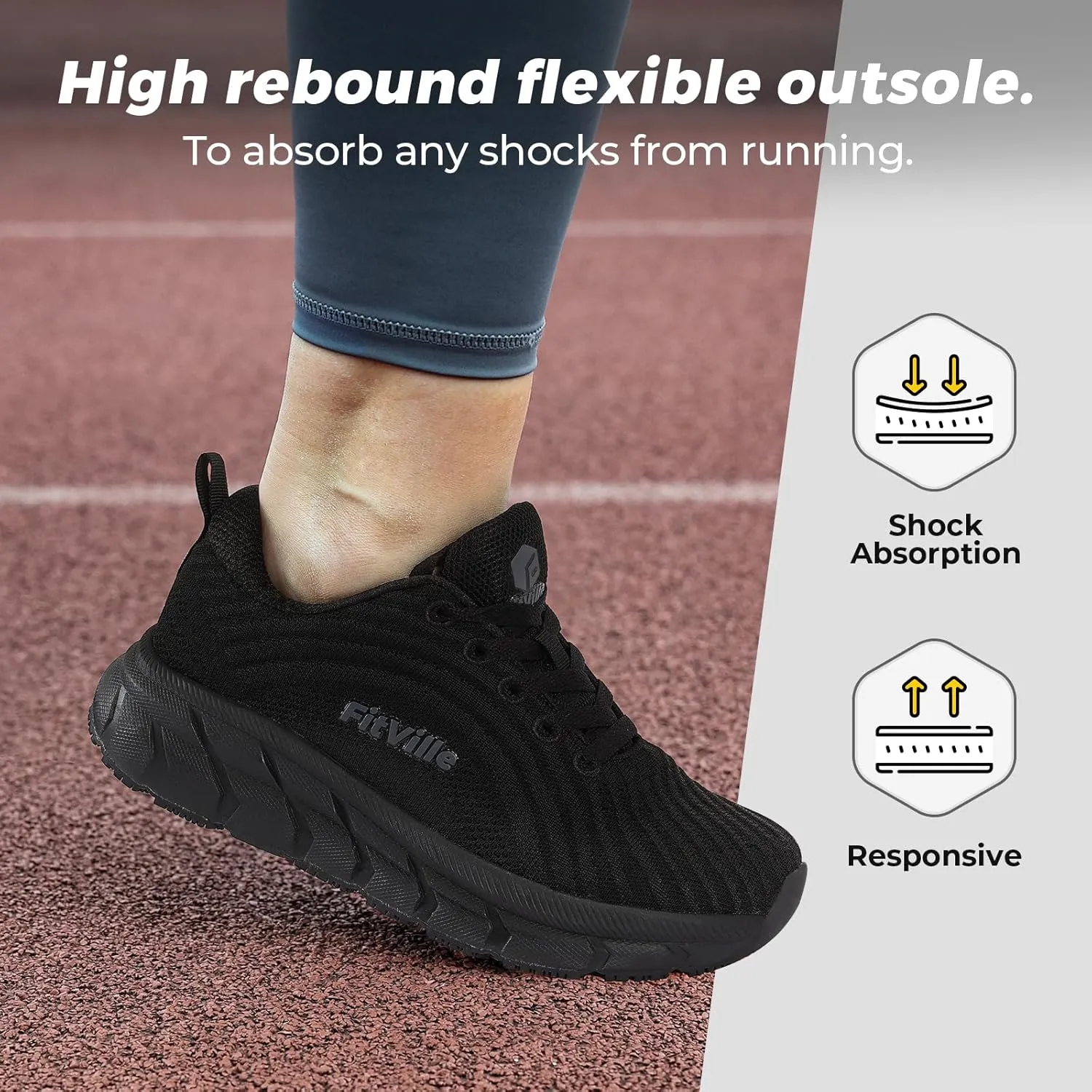 FitVille Wide Toe Box Shoes Women Comfortable Non Slip Extra Wide Running Shoes for Women with Swollen Feet Lightweight