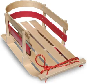 Flexible Flyer Baby Snow Sled Toddler Toboggan. Wood Pull Sleigh for Kids