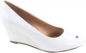 Forever Link Women's Patent Round Toe Wedge Pumps