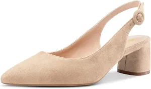 FOWT Women Pointed Toe Slip On Pumps Trendy Block Low Heel Slingback Comfy Daily Dress Office Business Shoes Size 4-16 US