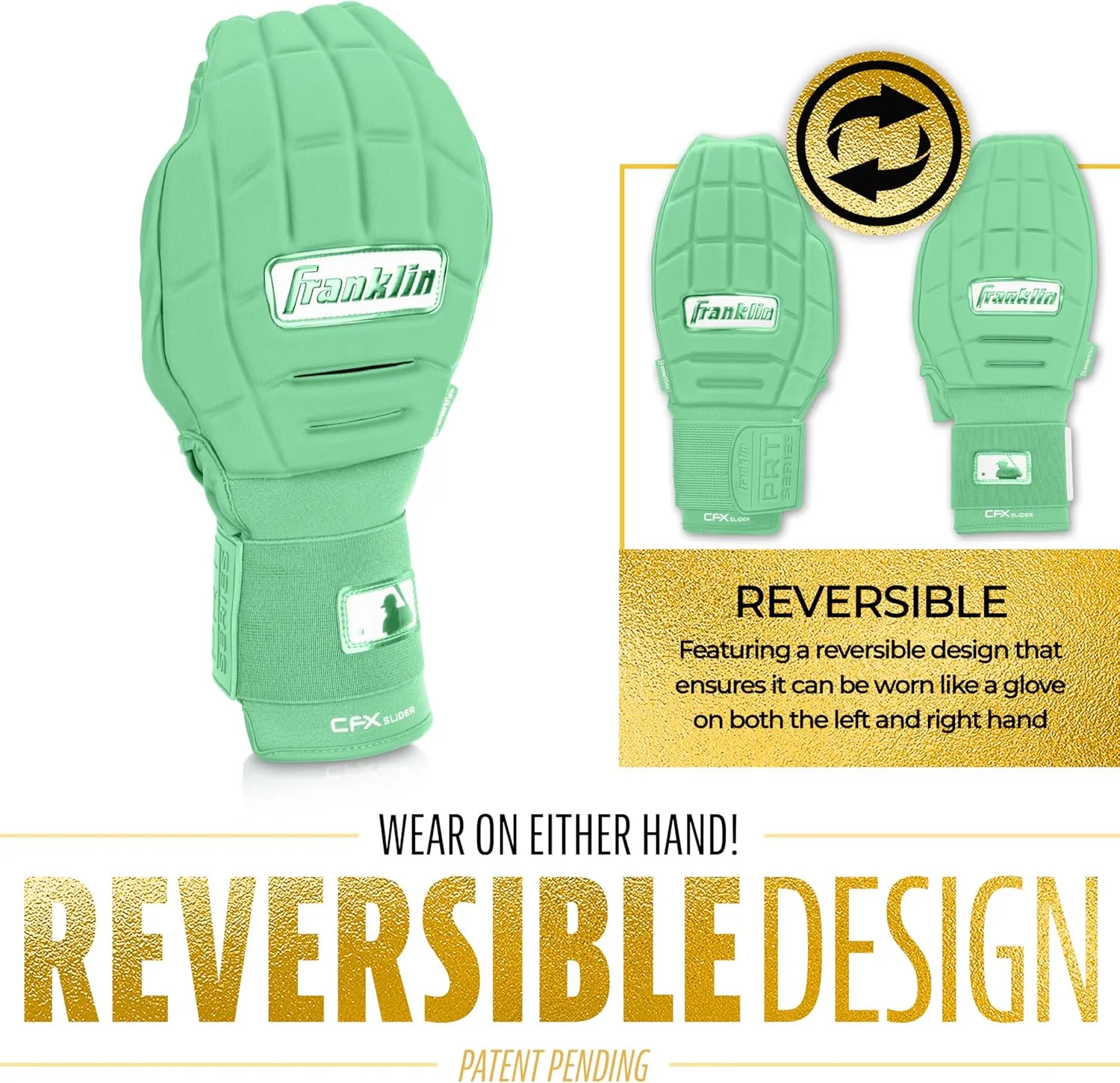 Franklin Sports MLB Baseball   Softball Sliding Mitt - CFX PRT Adult   Youth Protective Baserunning Sliding Gloves - Left   Right Hand Mitt - Hand   Wrist Protector for Running - Kids   Adults Sizes