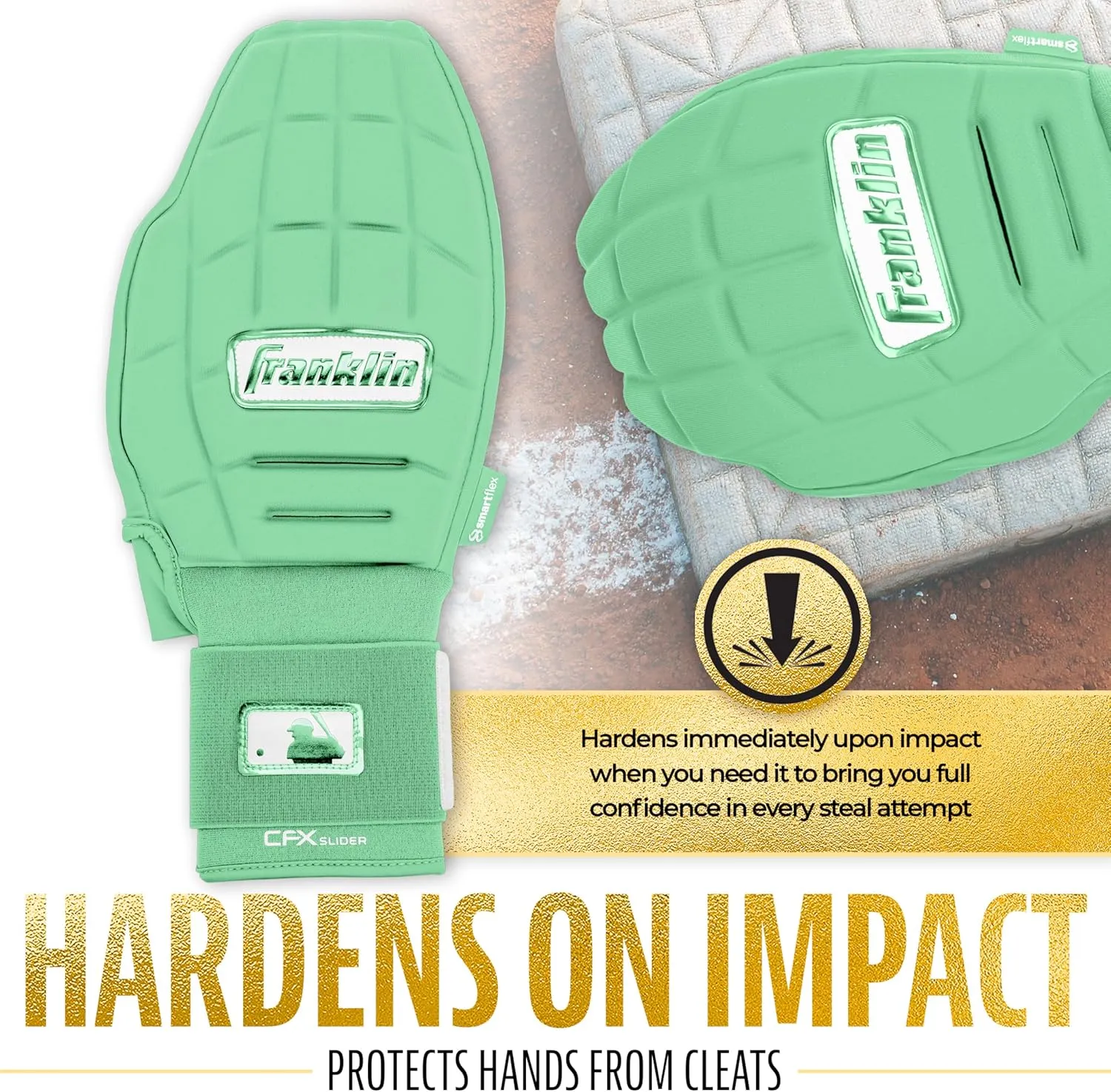 Franklin Sports MLB Baseball   Softball Sliding Mitt - CFX PRT Adult   Youth Protective Baserunning Sliding Gloves - Left   Right Hand Mitt - Hand   Wrist Protector for Running - Kids   Adults Sizes