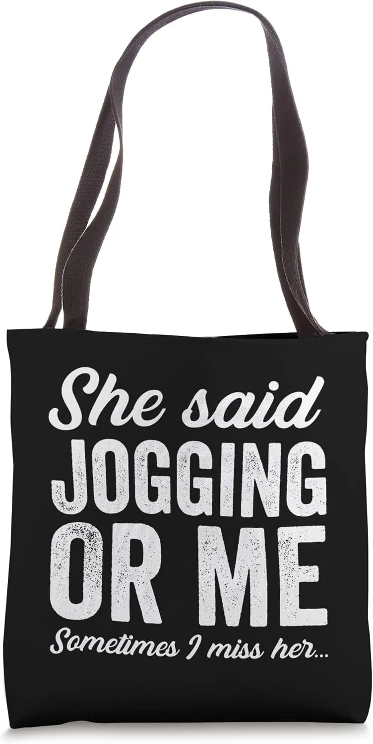 Funny Jogger Hobby Hobbyist Jogging Running Runner Joke Tote Bag