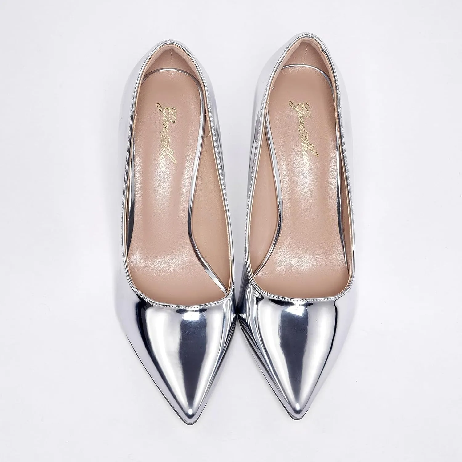 GENSHUO High Heels Pumps for Women Closed Toe 3 Inch Stillettos Heels Dress Shoes