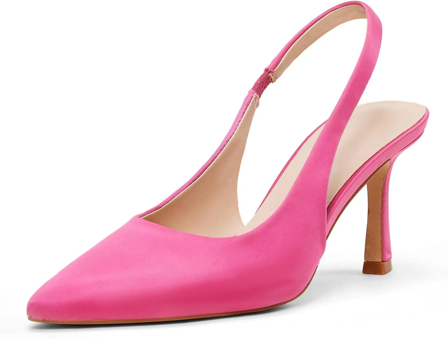 GENSHUO Women's Slingback Heels Closed Pointed Toe Dress Pumps Shoes Slip On 4 Inch High Stiletto Comfortable Sexy Wedding Work Casual Prom Party