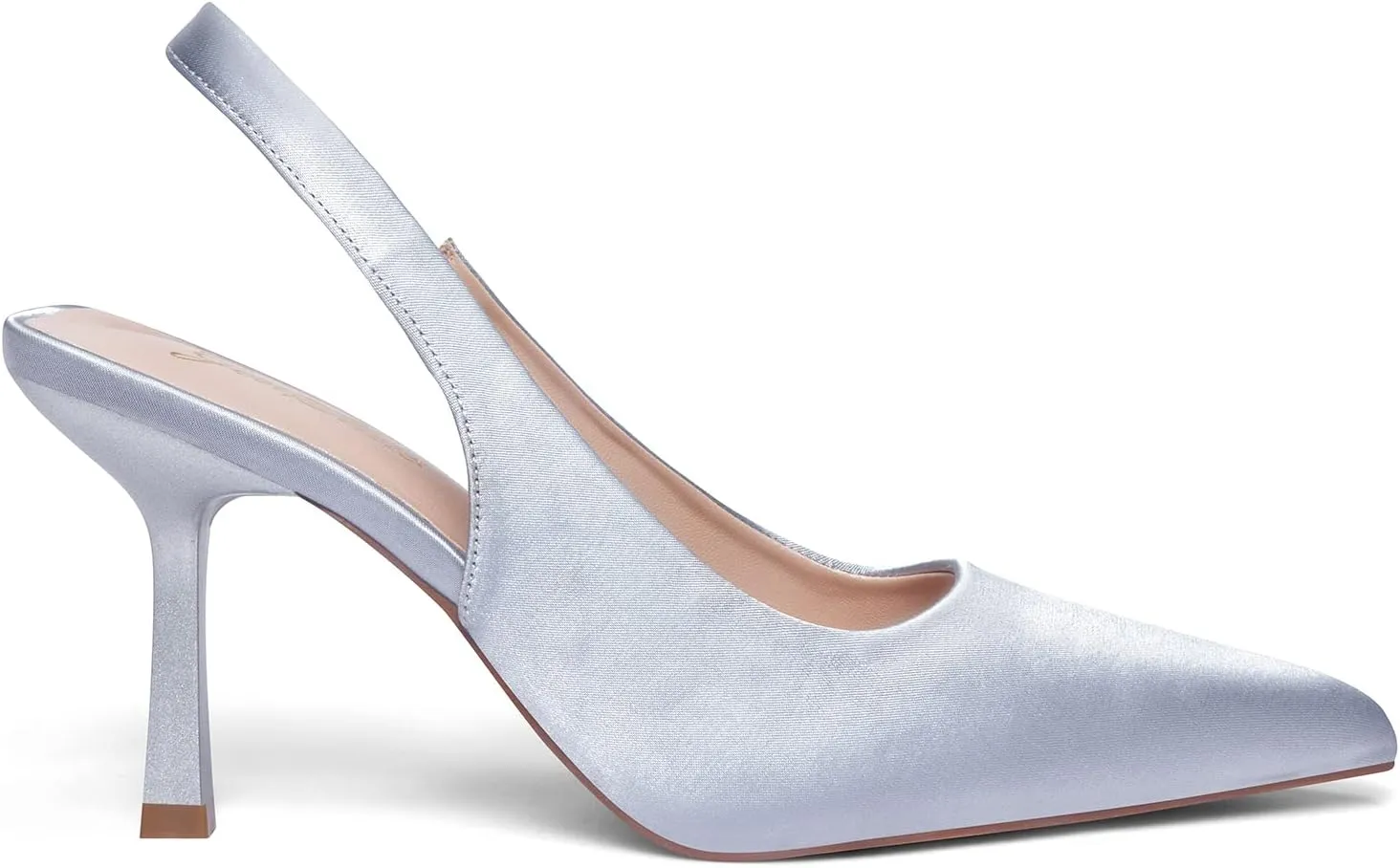 GENSHUO Women's Slingback Kitten Heel Pointed Closed Toe Stiletto Pumps Slip on Elastic Strap Wedding Party Dress Sandals Shoes