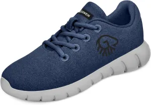GIESSWEIN Merino Runners Men - Breathable Merino Wool 3D Stretch Sneakers, Lightweight Men's Casual Shoes with Replaceable Footbed Ocean Blue