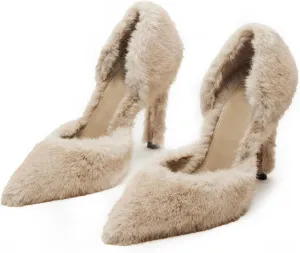 heelchic Stiletto Heels for Women Pointed Toe High Heels Slip-on Pumps Closed Toe Heels Wedding Dress Pumps