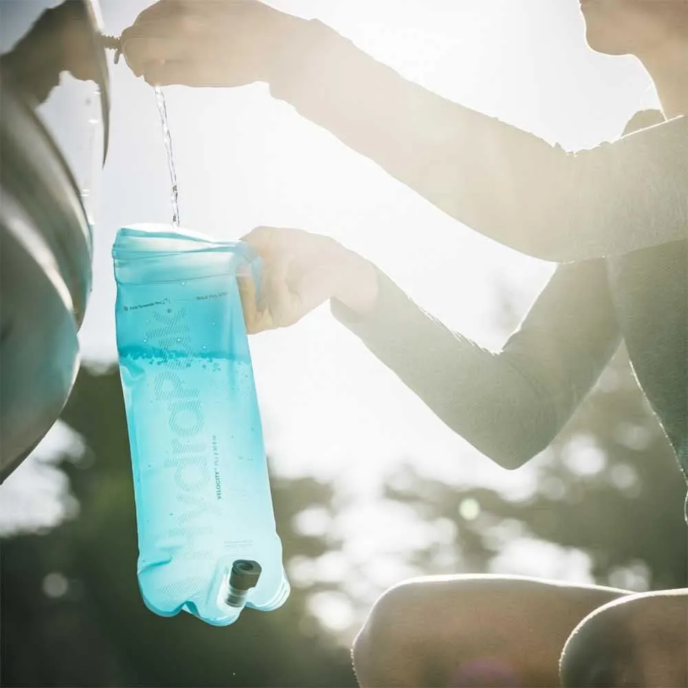 HydraPak Velocity Hydration Reservoir (1.5L or 2L), Slim Profile Water Bladder, Self-Sealing Bite Valve, Leak Proof, Reversible, Dishwasher Safe