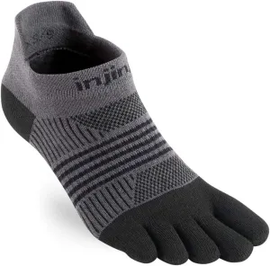 Injinji Women's Lightweight No-Show Running Socks Black/Grey 7.5-10.5, Daffodil, M-L