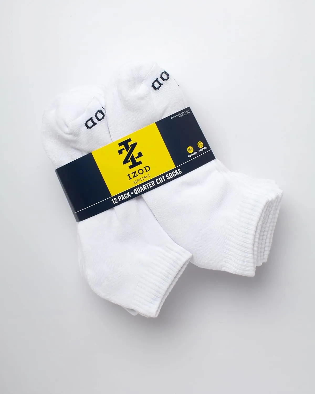 IZOD Men's Athletic Socks - Performance Cushion Quarter Socks (10 or 12 Pack)