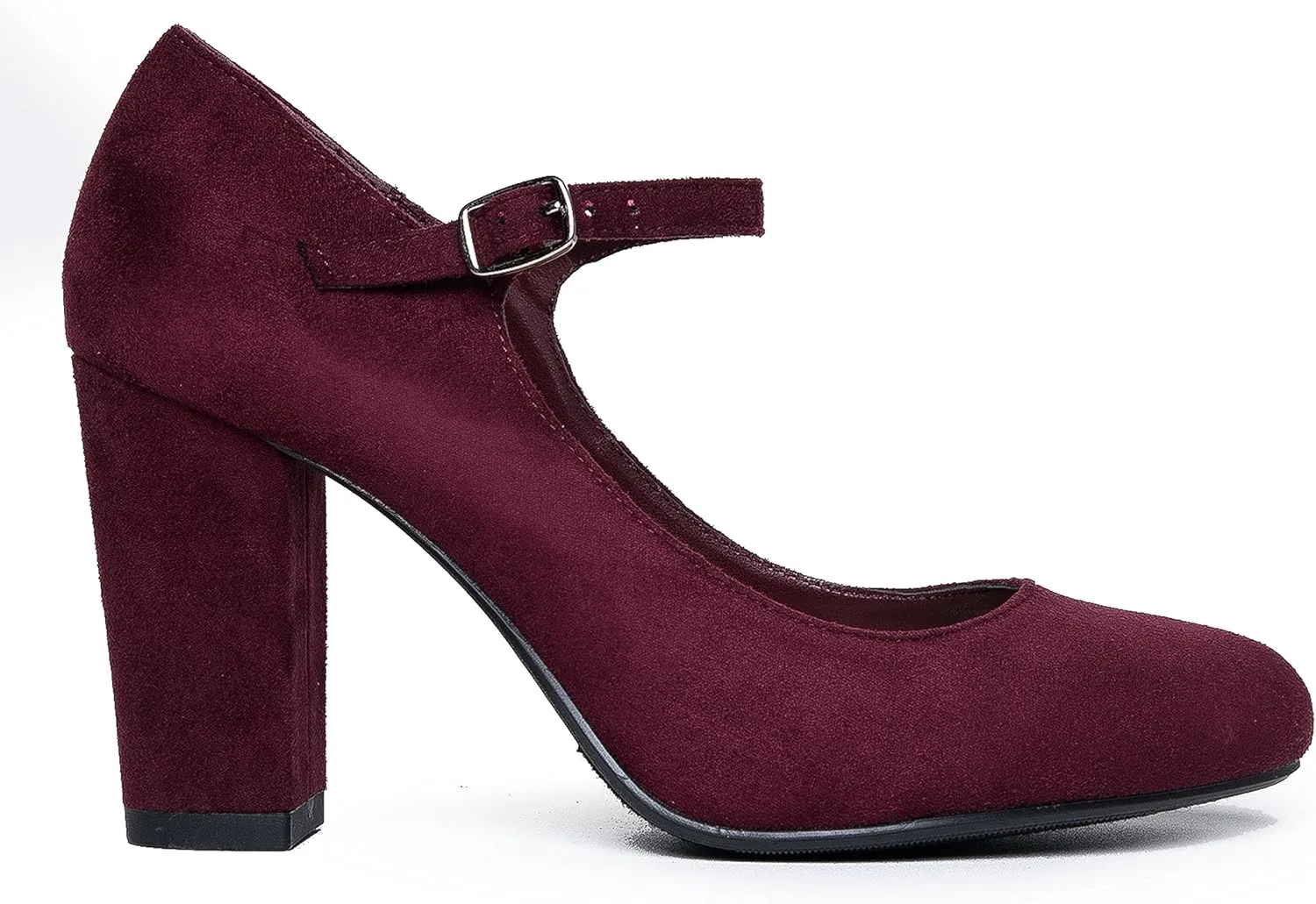 J. Adams Skippy Heels for Women - Round Toe Chunky High Heel Mary Jane Pumps
