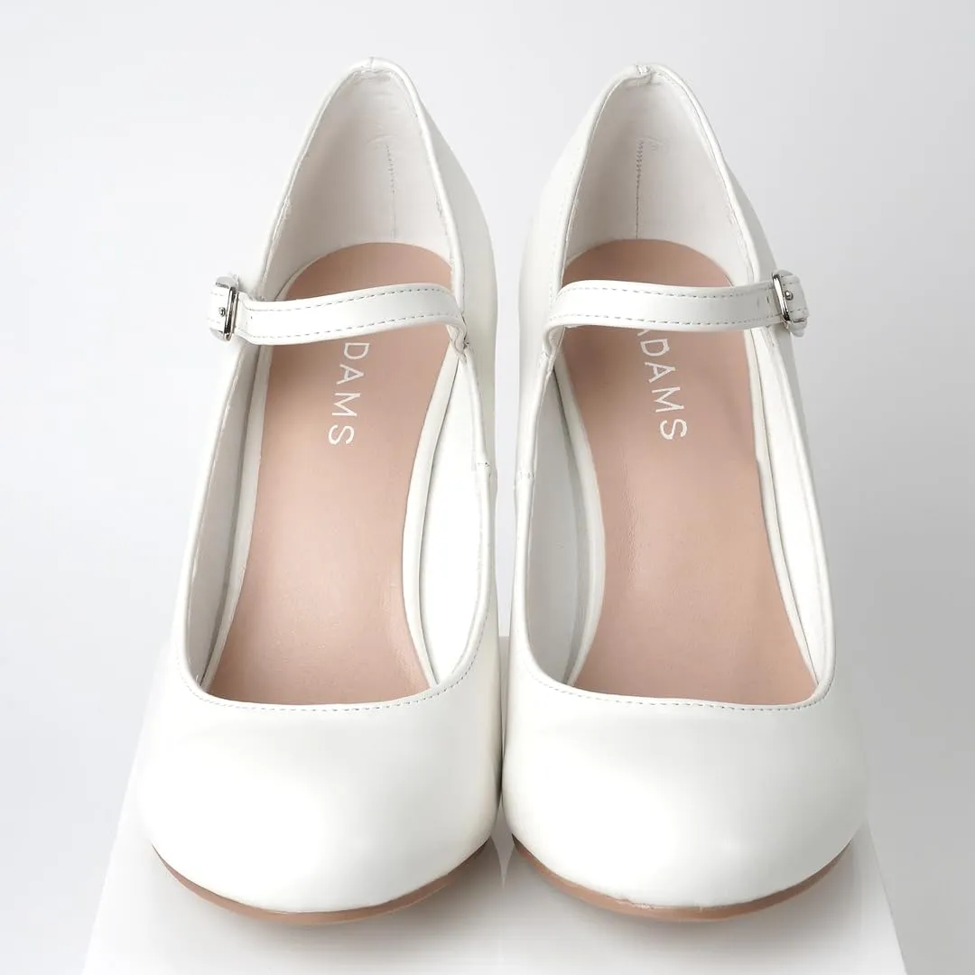 J. Adams Skippy Heels for Women - Round Toe Chunky High Heel Mary Jane Pumps
