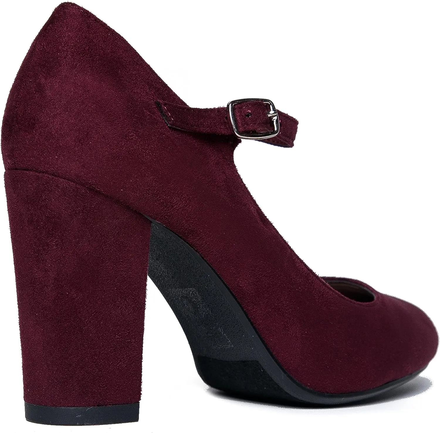J. Adams Skippy Heels for Women - Round Toe Chunky High Heel Mary Jane Pumps