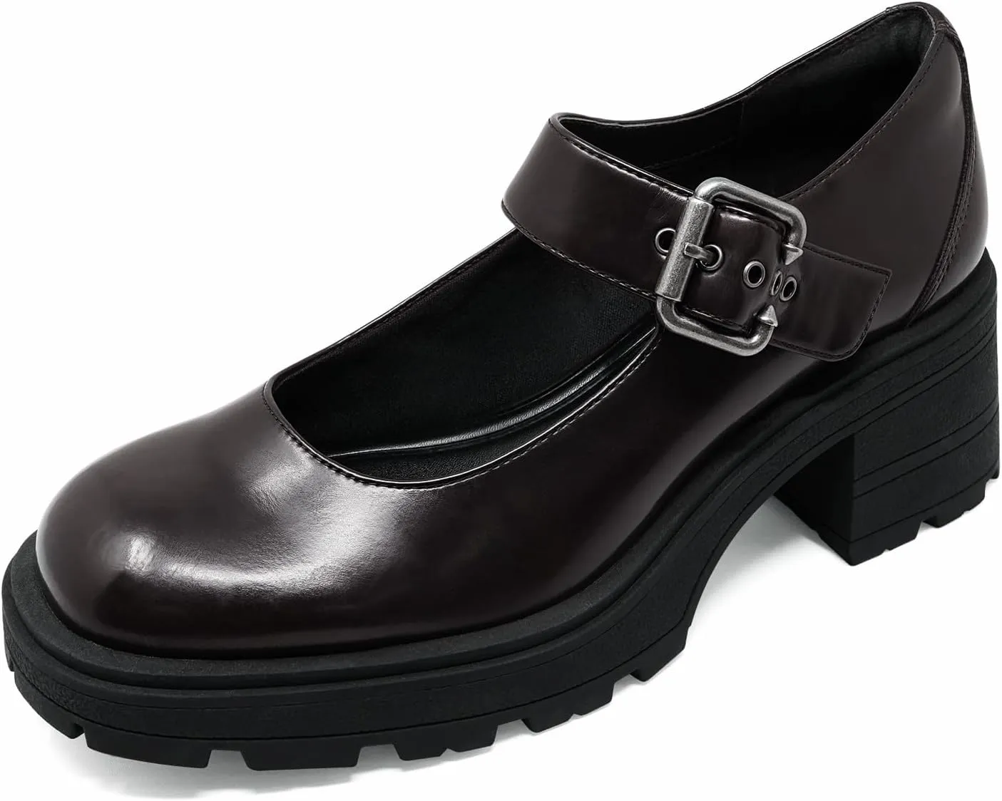 JENN ARDOR Women's Pumps Low Platform Heel Dress Shoes for Women Chunky Mary Jane Pumps Gothic Work Shoes Oxfords