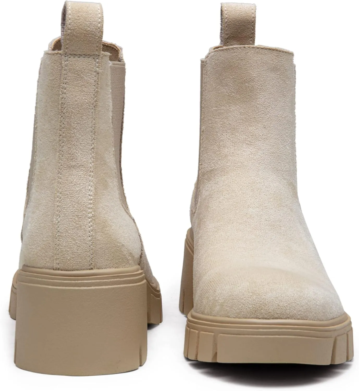 Jeossy Womens 9606 Chelsea Ankle Boots, Platform Chunky Low Heel Slip on Booties, Lug Sole Fashion Short Boots