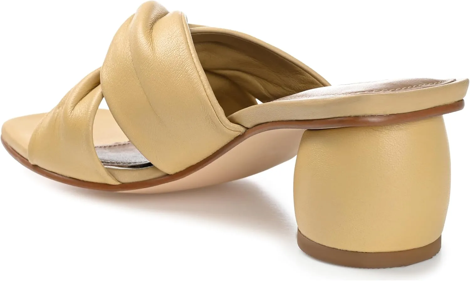 Journee Collection Signature Womens Genuine Leather Charlize Crisscross Twist Strap Sandals Slip On Round Heel Dress Shoe
