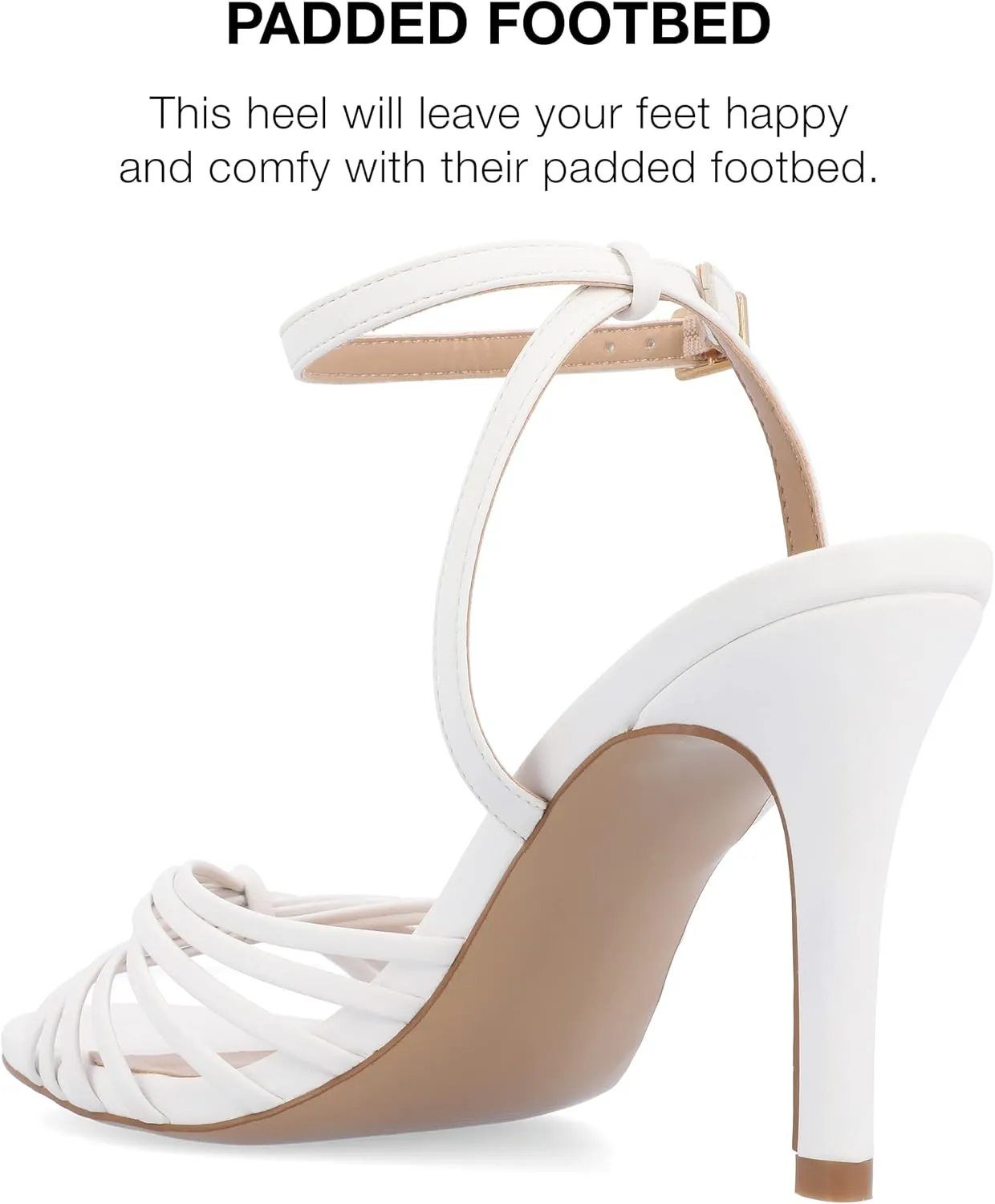 Journee Womens Vanita Multi Strap Stiletto Open Toe Dress Sandals