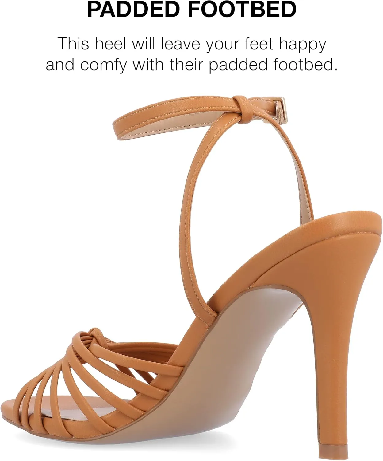 Journee Womens Vanita Multi Strap Stiletto Open Toe Dress Sandals