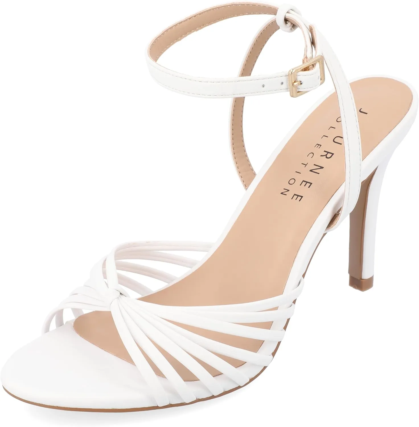 Journee Womens Vanita Multi Strap Stiletto Open Toe Dress Sandals