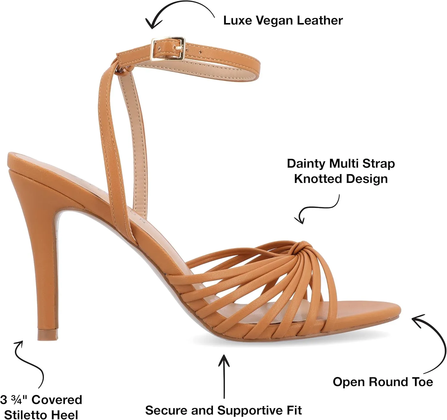 Journee Womens Vanita Multi Strap Stiletto Open Toe Dress Sandals